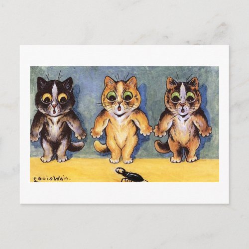 Scaredy Cats by Louis Wain Postcard