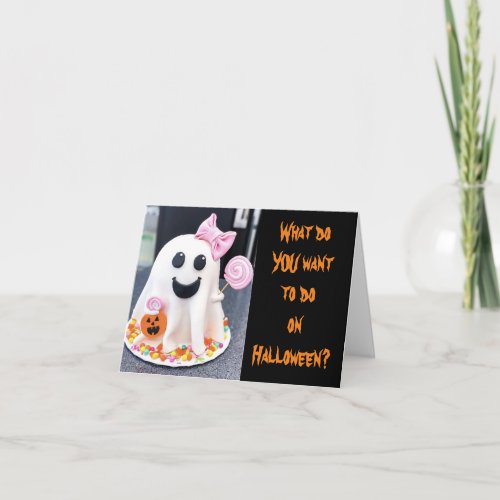 SCAREY YET CUTE AND FUNNY GHOST FOR YOU CARD