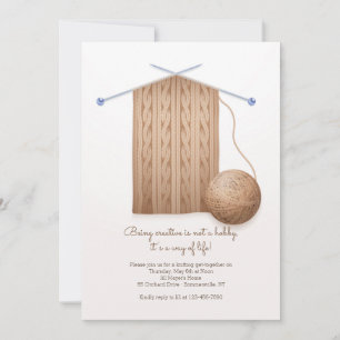 Scarf Knitting Party  Invitation