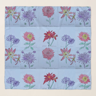 Scarf with botanical design