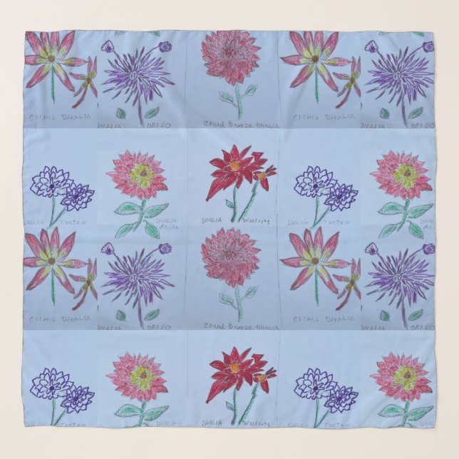 Scarf with botanical design (Front)