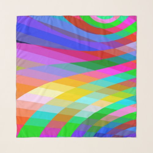 Scarf With Bright Bold MultiColor Stripes