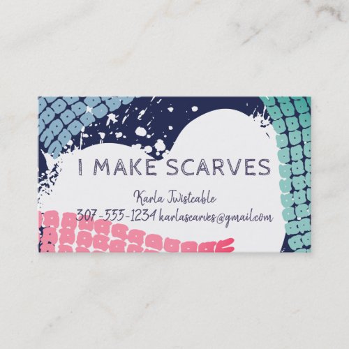 Scarf yarn knitting crochet crafts business card