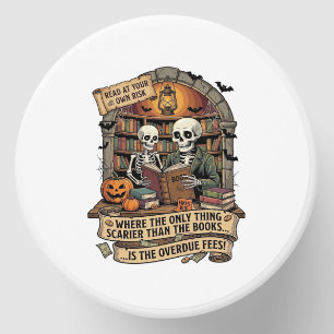 Scarier Than Books Overdue Fees Skeletons Pumpkins Mini Candle Favors