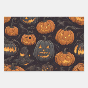 Scariest Halloween Pumpkins Ever Wrapping Paper Sheets