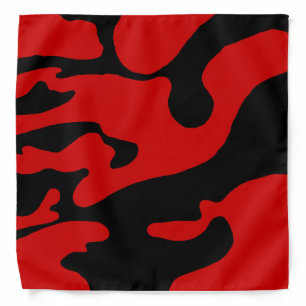 Scarlet and Black Camouflage Texas Bandana