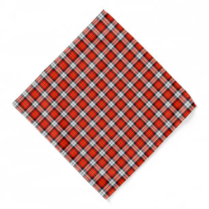 Scarlet and Black Sporty Plaid Bandana