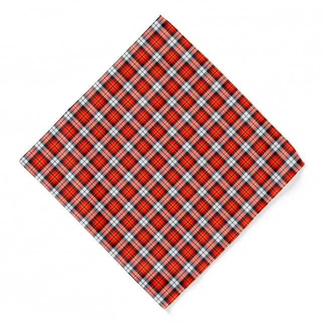 Scarlet and Black Sporty Plaid Bandana (Front)