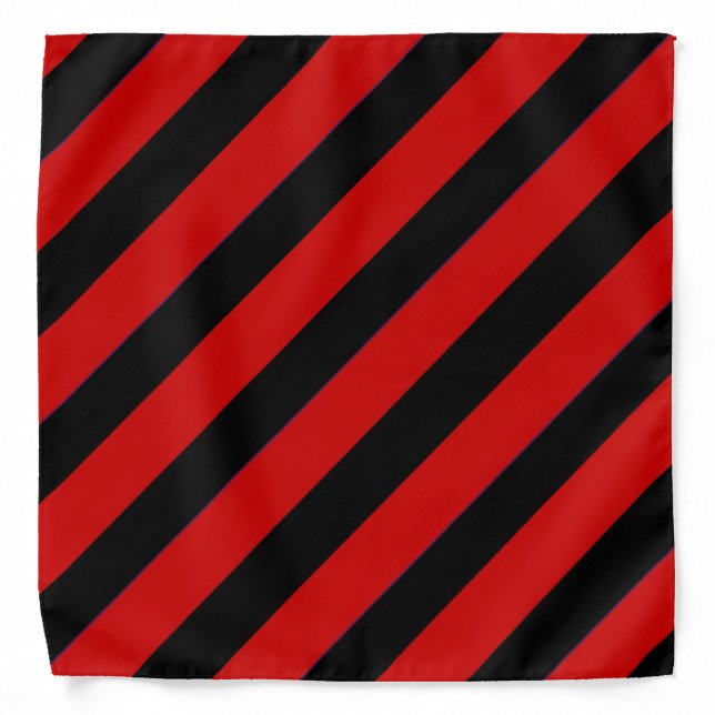 Scarlet and Black Texas Striped Bandana (Front)