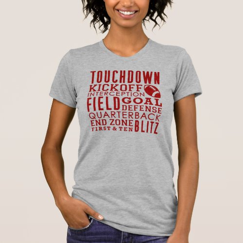 Scarlet and Gray Football Terms Collage T_Shirt
