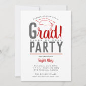 Scarlet and Gray Graduation Party Invitation (Front)