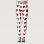 Scarlet And Gray State Of Ohio Pattern Leggings at Zazzle