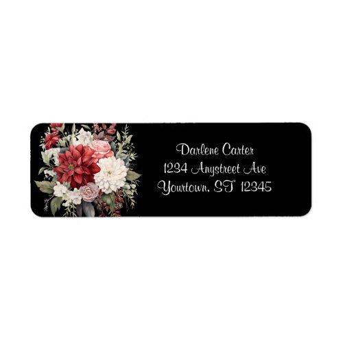 Scarlet and White Bouquet  Label