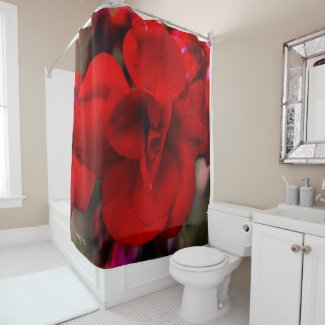 Scarlet Begonias Shower Curtain