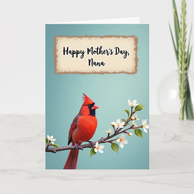 Scarlet Bird Spring Card (Front)