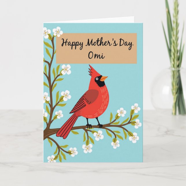 Scarlet Bird Springtime Mother Card (Front)