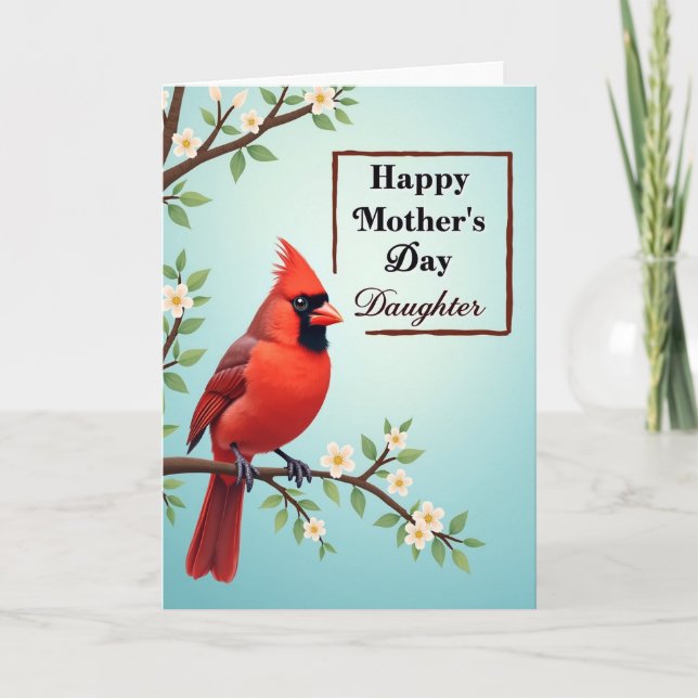 Scarlet Bird Sweet Mothers Day Card (Front)