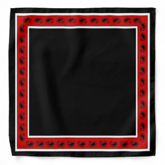 Scarlet Black Paisley Texas Bandana