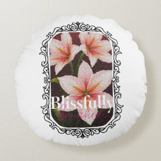 Scarlet Blossom Round Pillow