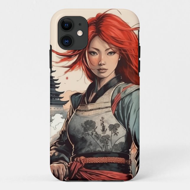 Scarlet Blossom Samurai Case-Mate iPhone Case (Back)