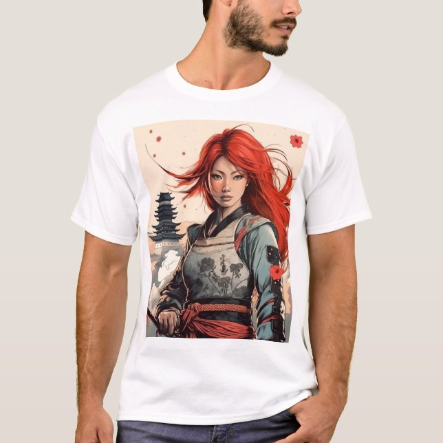Scarlet Blossom Samurai T-Shirt (Front)