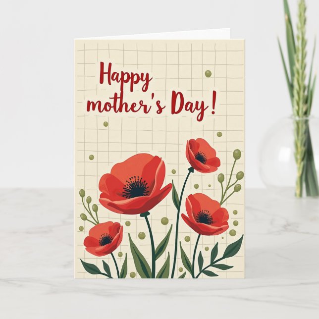 Scarlet Blossoms Mothers Day Card (Front)