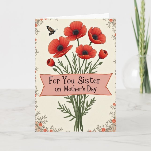 Scarlet Bouquet Mothers Day Card (Front)