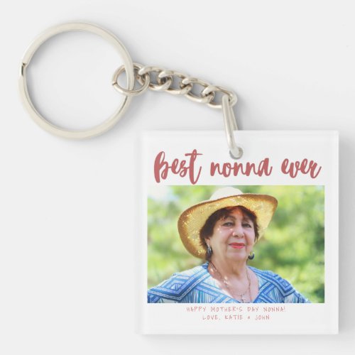 Scarlet Calligraphy Best Nonna Ever Mothers Day Keychain