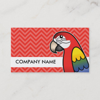 Scarlet Cartoon Macaw Parrot Bird Business Card