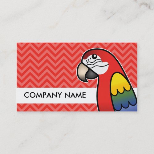 Scarlet Cartoon Macaw Parrot Bird Business Card Templates