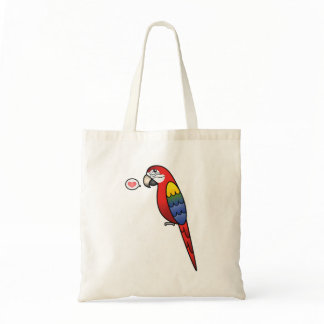 Scarlet Cartoon Macaw Parrot Bird Love Tote Bag
