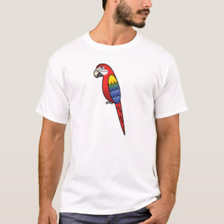 Scarlet Cartoon Macaw Parrot Bird T-Shirt