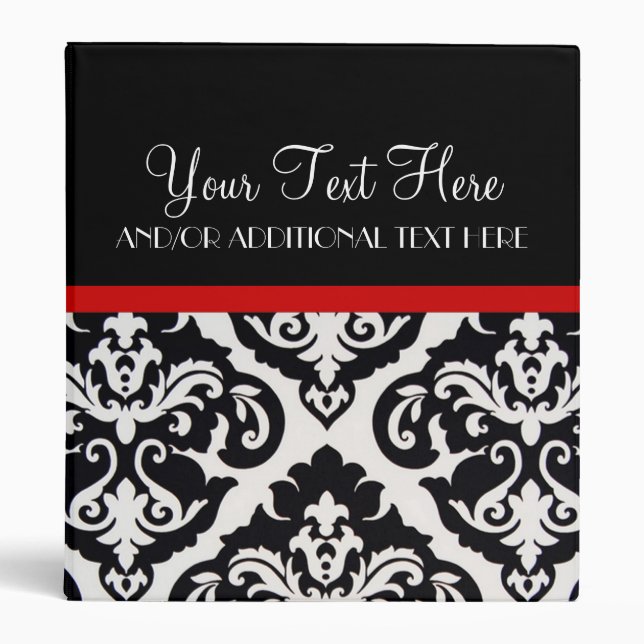 Scarlet Damask 3 Ring Binder (Front)