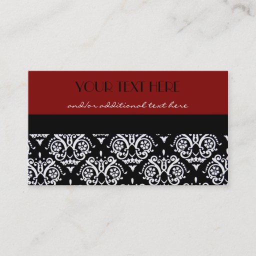 Customizable Scarlet Damask Business Cards
