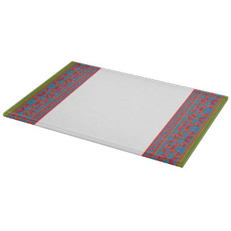 Scarlet Field Poppies Border Glass Cutting Board