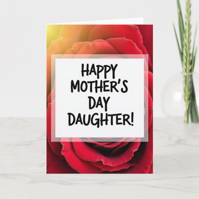 Scarlet Floral Daughter Day Card (Front)