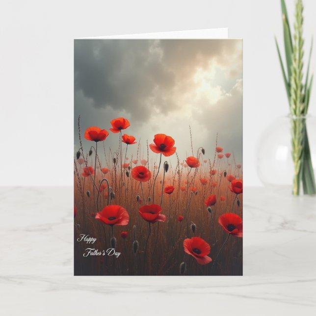 Scarlet Floral Fathers Day Card (Front)