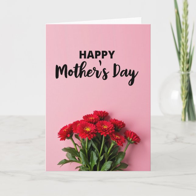 Scarlet Floral Mothers Day Card (Front)