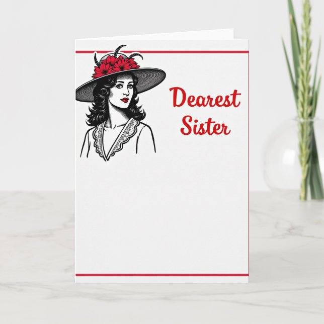 Scarlet Floral Sister Card (Front)