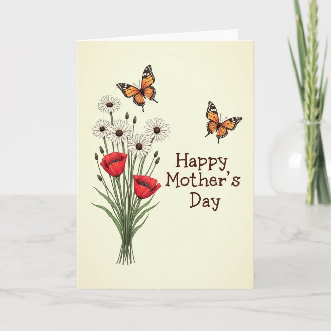 Scarlet Flower Mothers Day Card (Front)