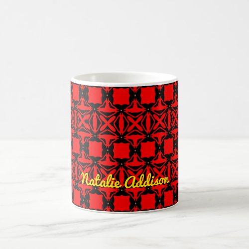 Scarlet GeometryPattern Black  Red Coffee Mug