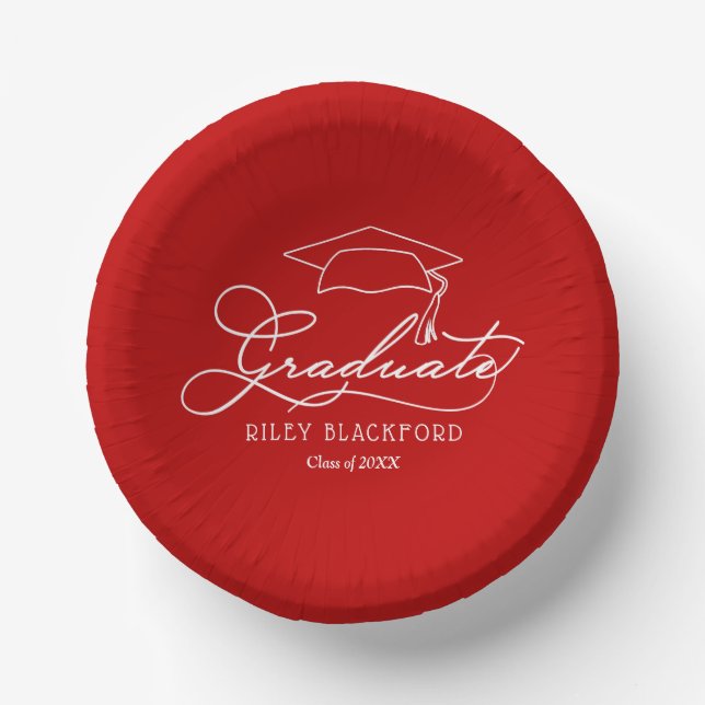 Scarlet Graduation Party Paper Bowls (Front)