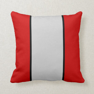 Scarlet Gray and Black Throw Pillow