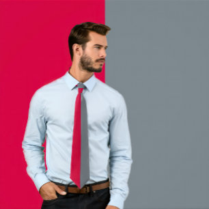 Scarlet & GraySplit Color Neck Tie