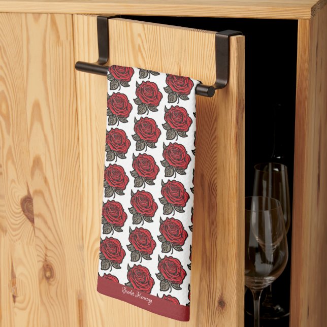  Scarlet Harmony  Kitchen Towel (Thirds Fold)