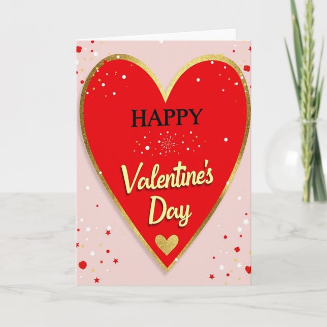 Scarlet Heart Valentines Day Card (Front)