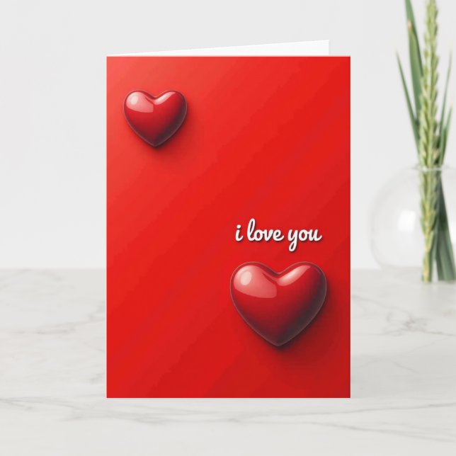 Scarlet I Love You Minimalist Card (Front)