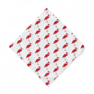 Scarlet ibis bird cartoon illustration bandana