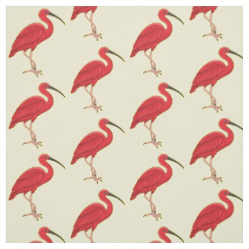 Scarlet ibis bird cartoon illustration fabric