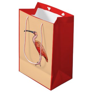 Scarlet Ibis Bird Happy Birthday Medium Gift Bag